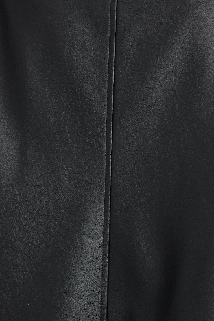 Faux Leather Car Coat Black | Garage