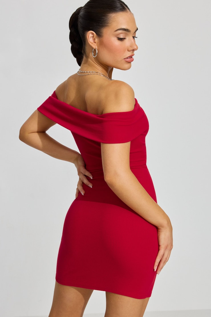 Off Shoulder Dress, Jester Red, large