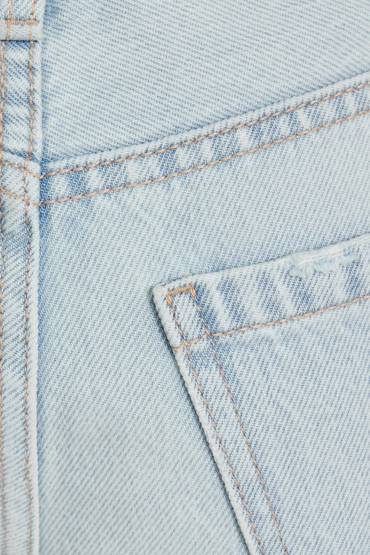 Low Rise Cuffed Denim Shorts, Tess Blue, large