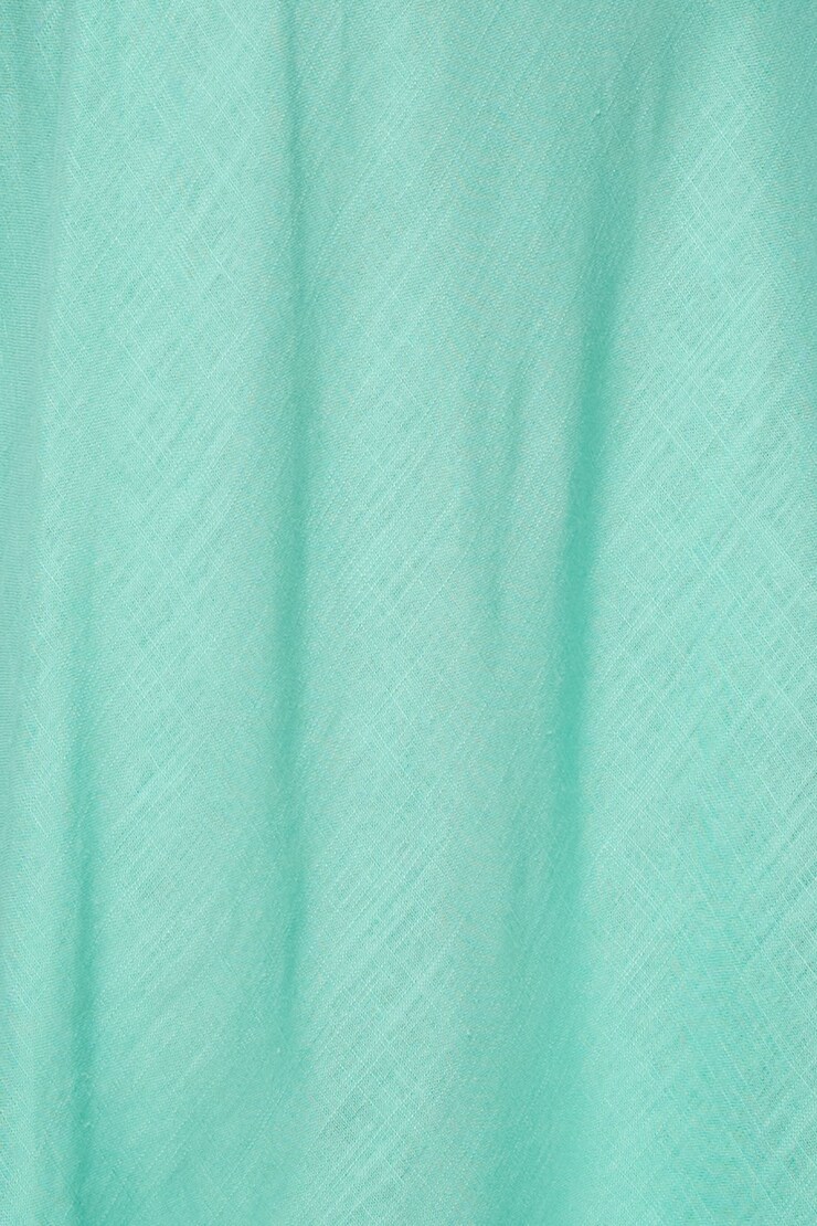 Open Back Linen Halter Dress Aqua Haze large