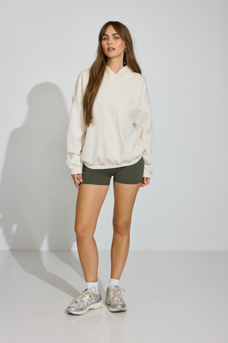 UltraFleece Hoodie, Tofu Off-White with "Off Duty" Art, large