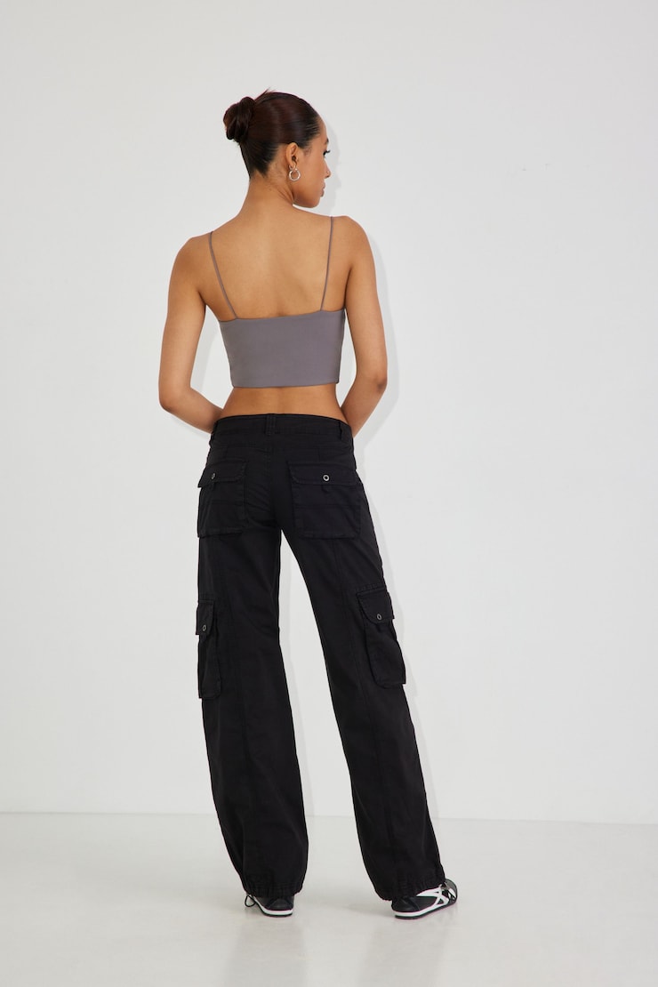 Chicago Low Rise Cargo Pant, Jet Black, large