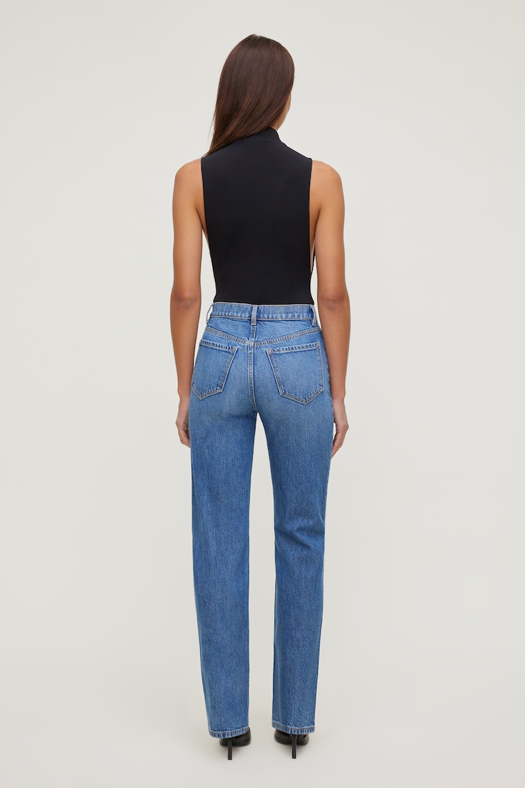 Olivia Zip Fly High Rise Straight Leg Jeans