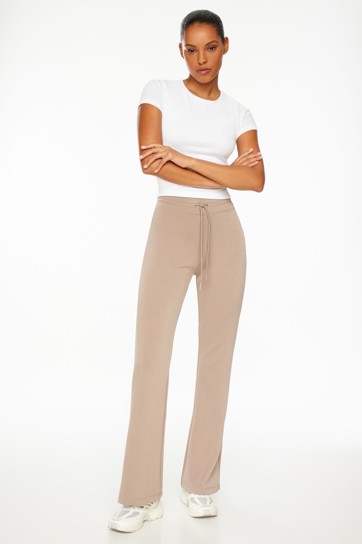 Anywear Scuba Flared Jogger Pants Cinder Beige large