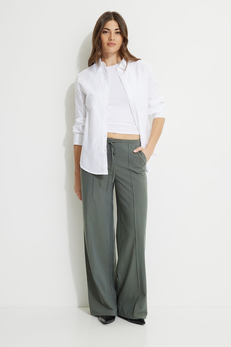 Drawstring Wide Leg Pants