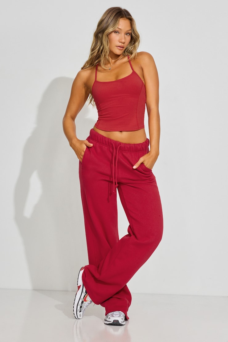 Active Keyhole Back Cami Top, Jester Red, large