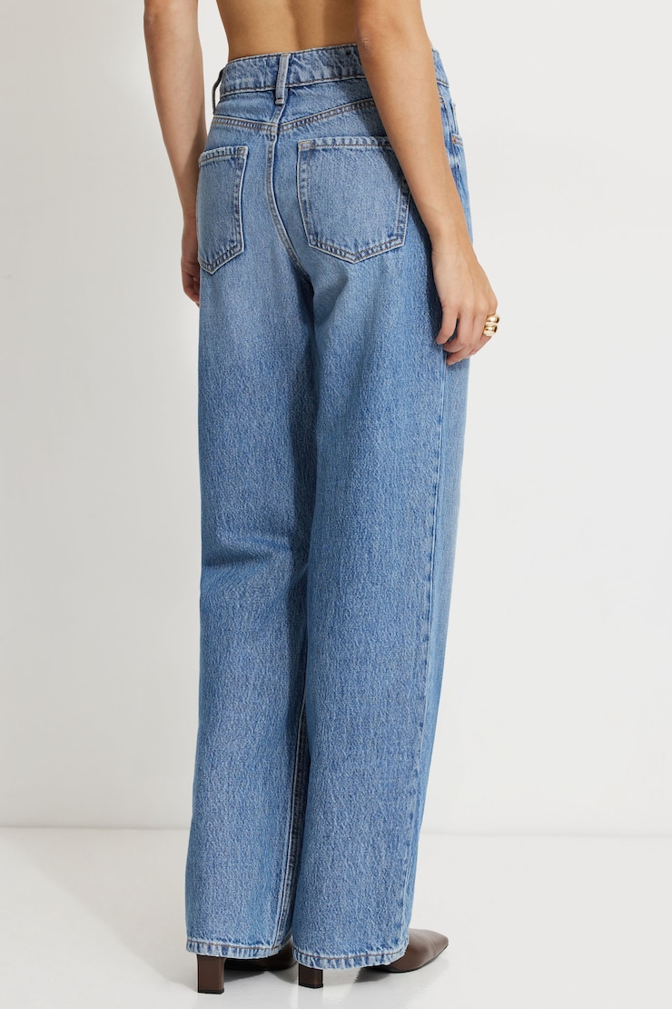 Heidi High Rise Wide Leg Jeans Medium Light Indigo Blue / Free Spirit large