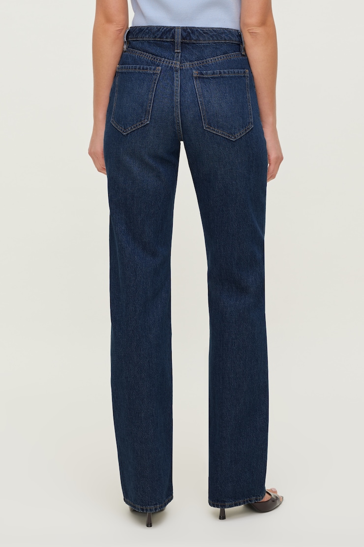 Cara Rigid High Rise Straight Leg Jeans Dark Indigo / Friday Blue large