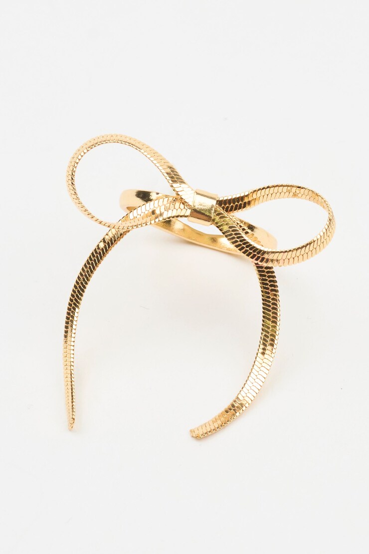 Snake Chain Ring, Gold, large