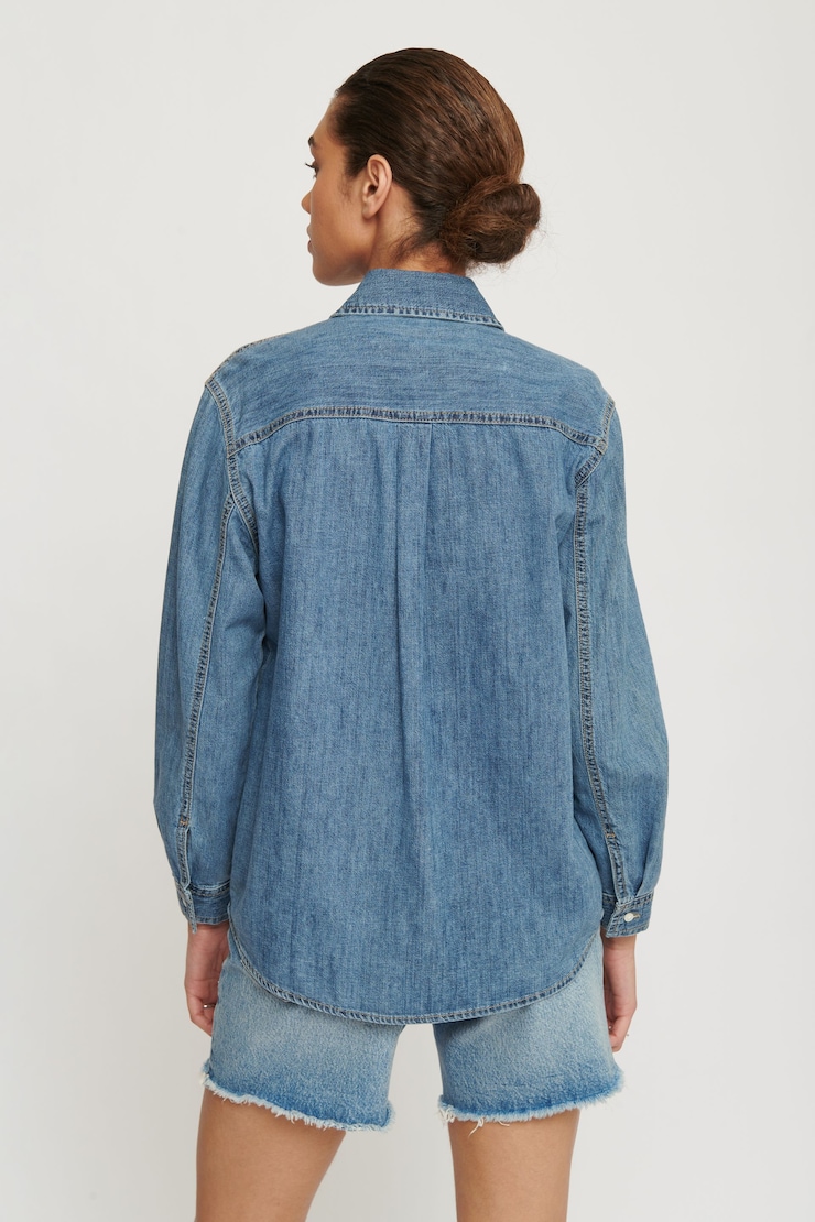 Elliott Denim Blouse Forget Me Not Blue large