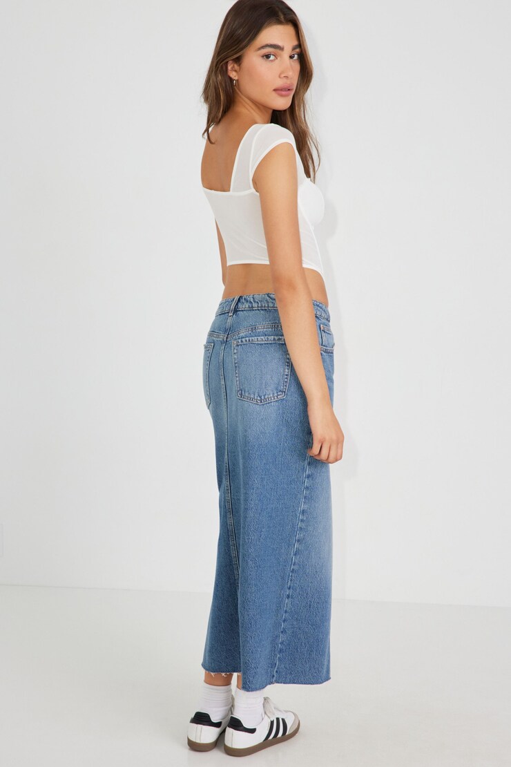 Denim Maxi Skirt, Austen Blue, large