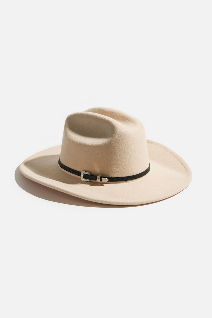 Pin-Buckle Cowboy Hat Off-White large