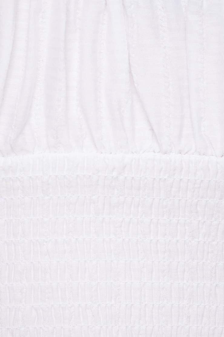 Delphine Smocked Top Bright White large