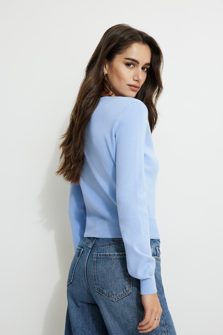 Rebecca Crewneck Cardigan Blue Monday large