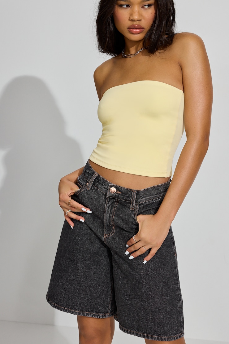 Sleek Longline Tube Top, Anise Flower Yellow, large