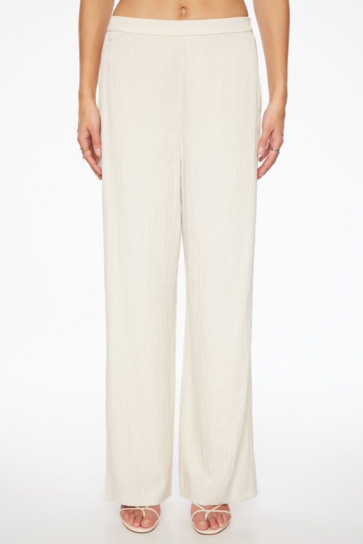 Crinkled Wide Leg Pants Polished Pearl large