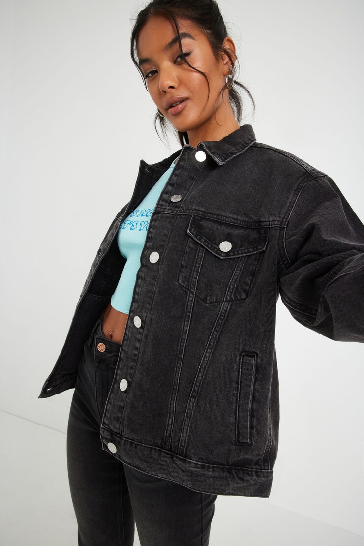 Boyfriend Denim Jacket - Black