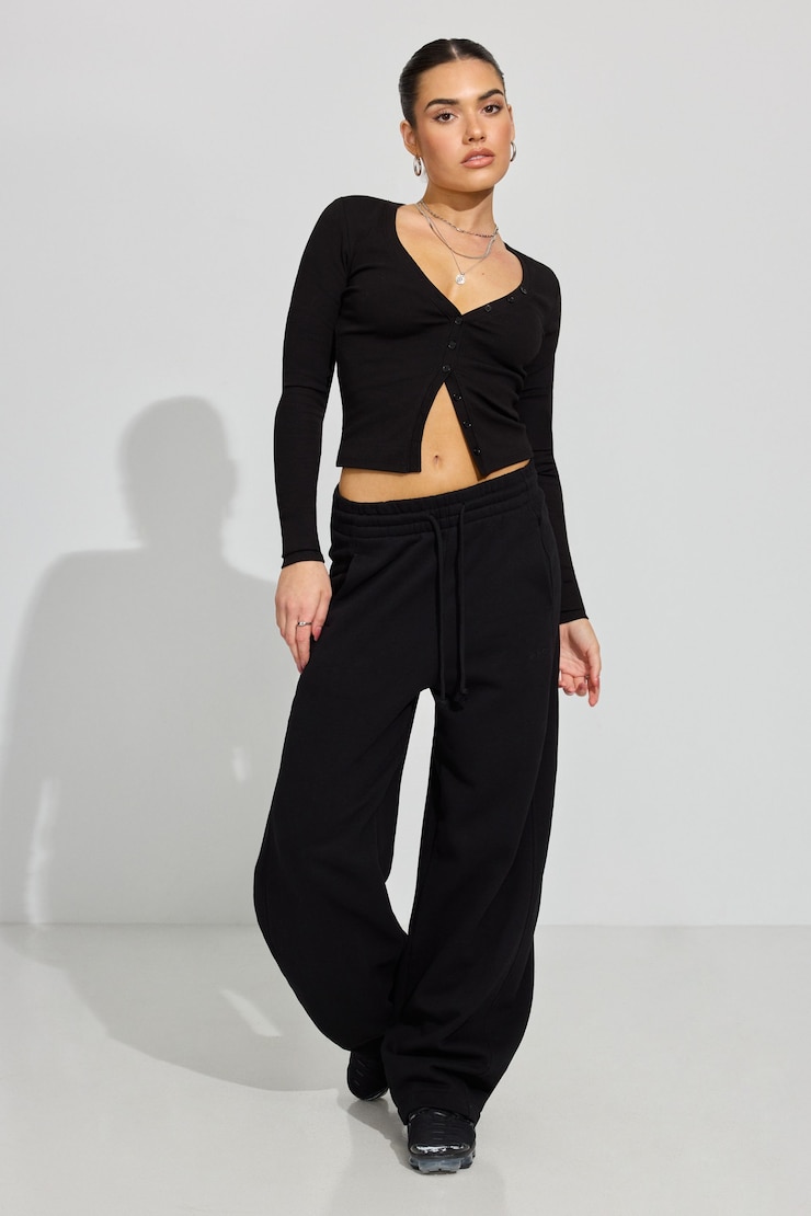 UltraFleece Barrel Leg Sweatpants, Jet Black, large