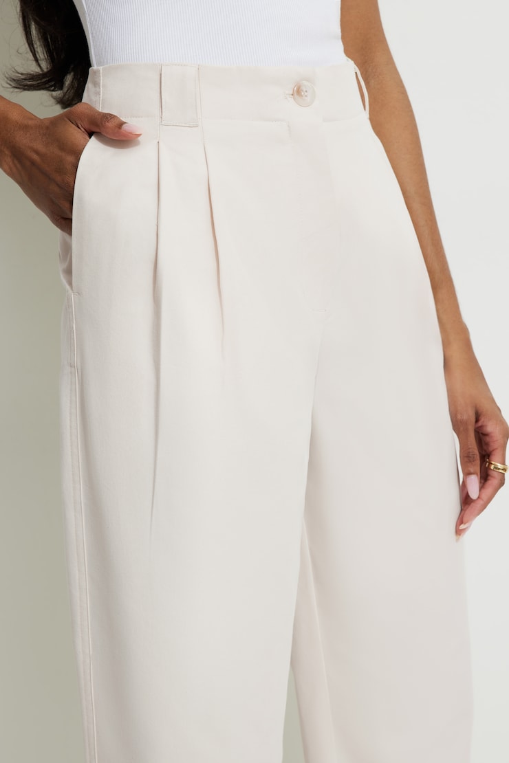 Straight High Waist Ankle Pants Polished Pearl large