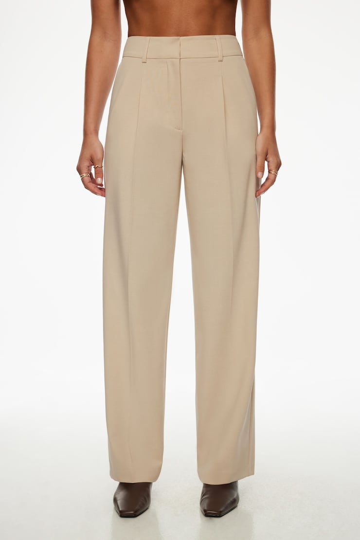 Sofia Pleated Straight Pants Aussie Sand large