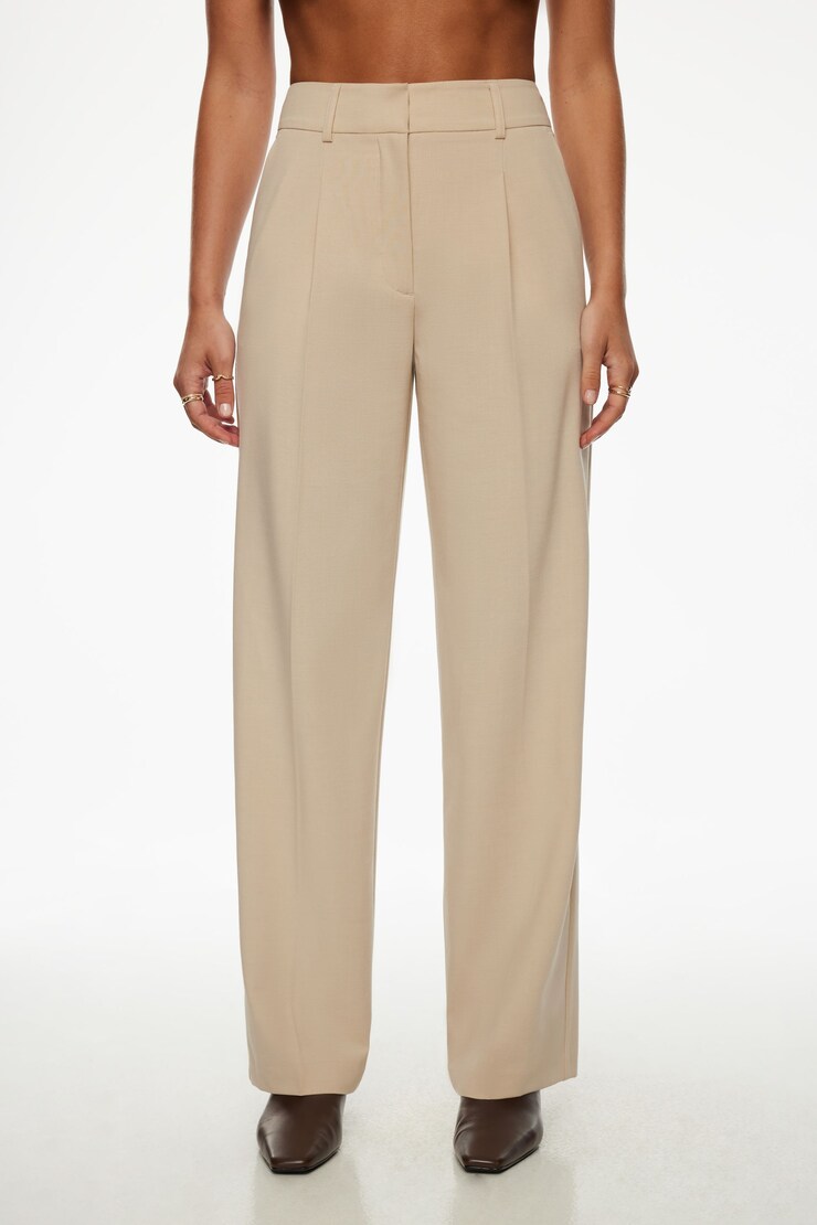 Sofia Pleated Straight Pants Aussie Sand large