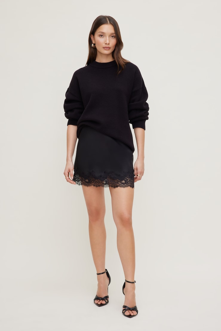 Cristina Lace Mini Skirt Black