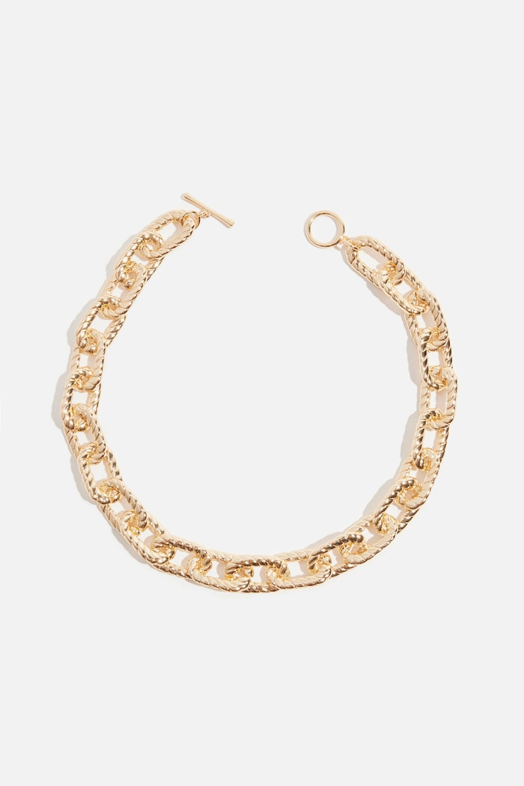 Roped Chain Link Necklace Gold large