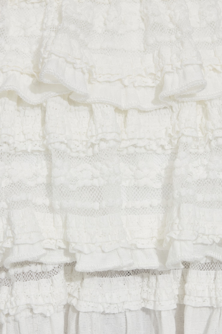 Drop Waist Ruffle Mini Dress, Snow White, large