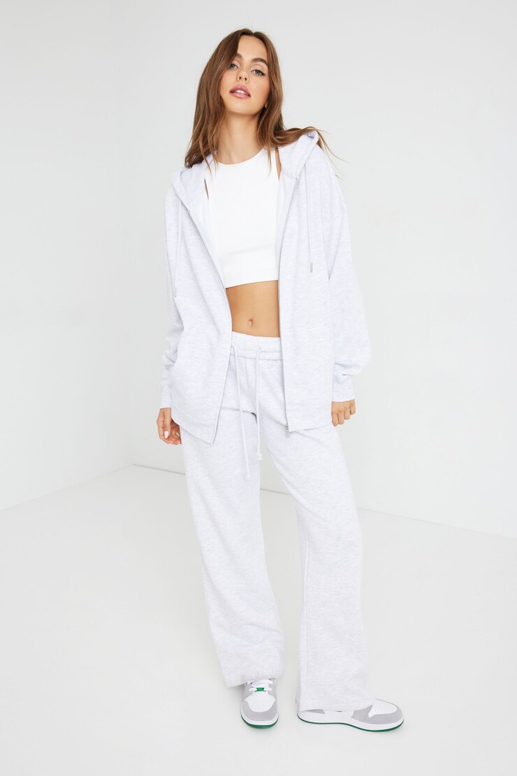 Oversized Hoodie Zippie, Spring Grey Mix, large