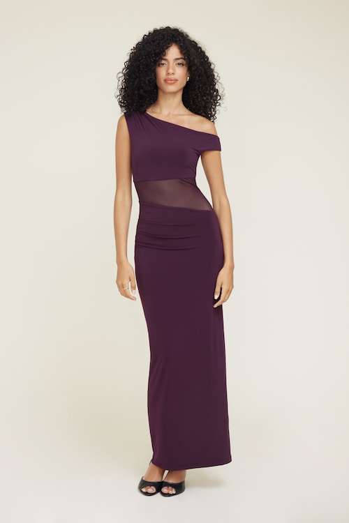 purple dress dynamite Corset Cowl Neck Maxi Dress Purple