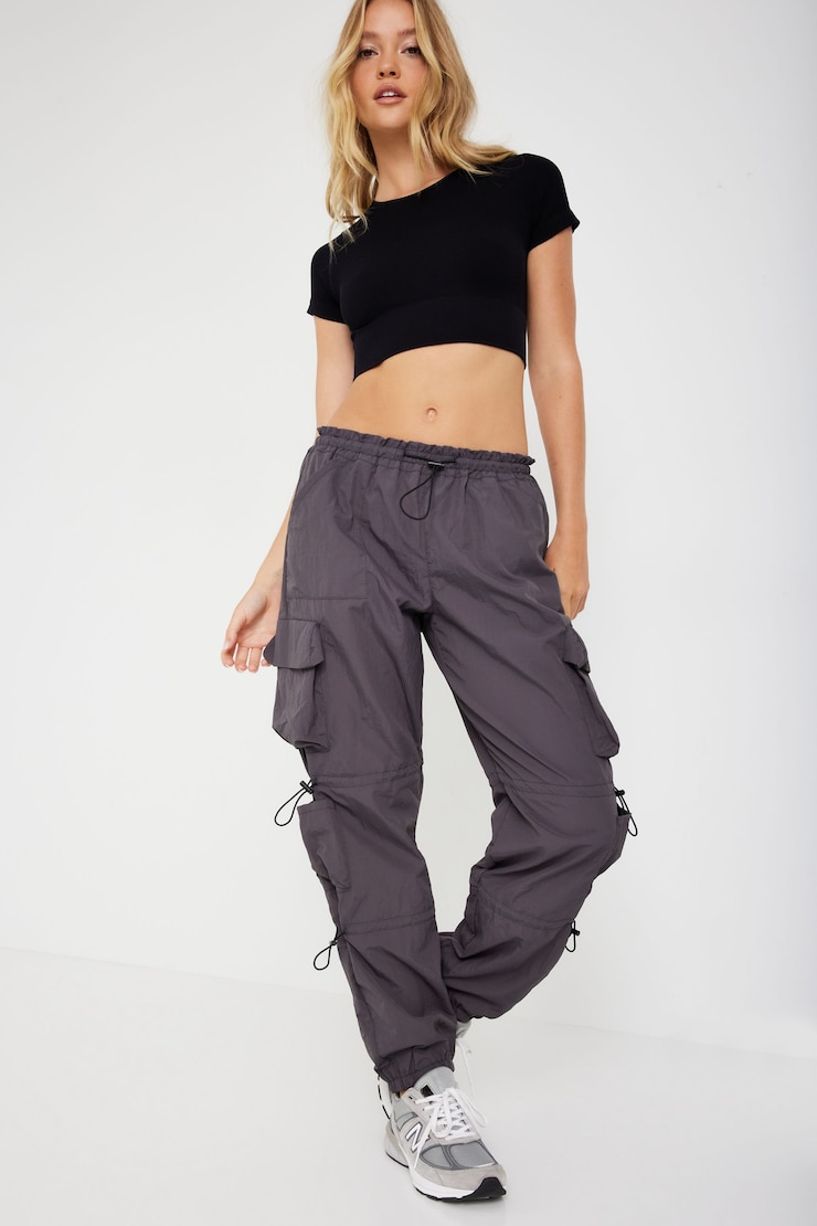 The Chloe Nylon Parachute Pant, Quiet Shade Grey, large