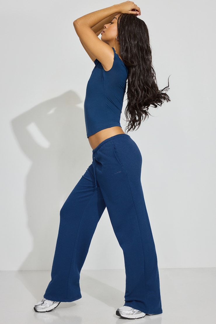 SoftTerry Wide Leg Sweatpants, Midnight Blue, large