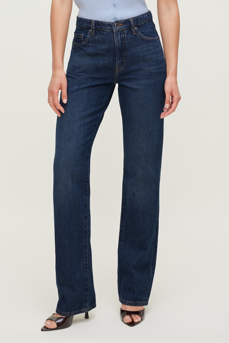 Cara Rigid High Rise Straight Leg Jeans Dark Indigo / Friday Blue large
