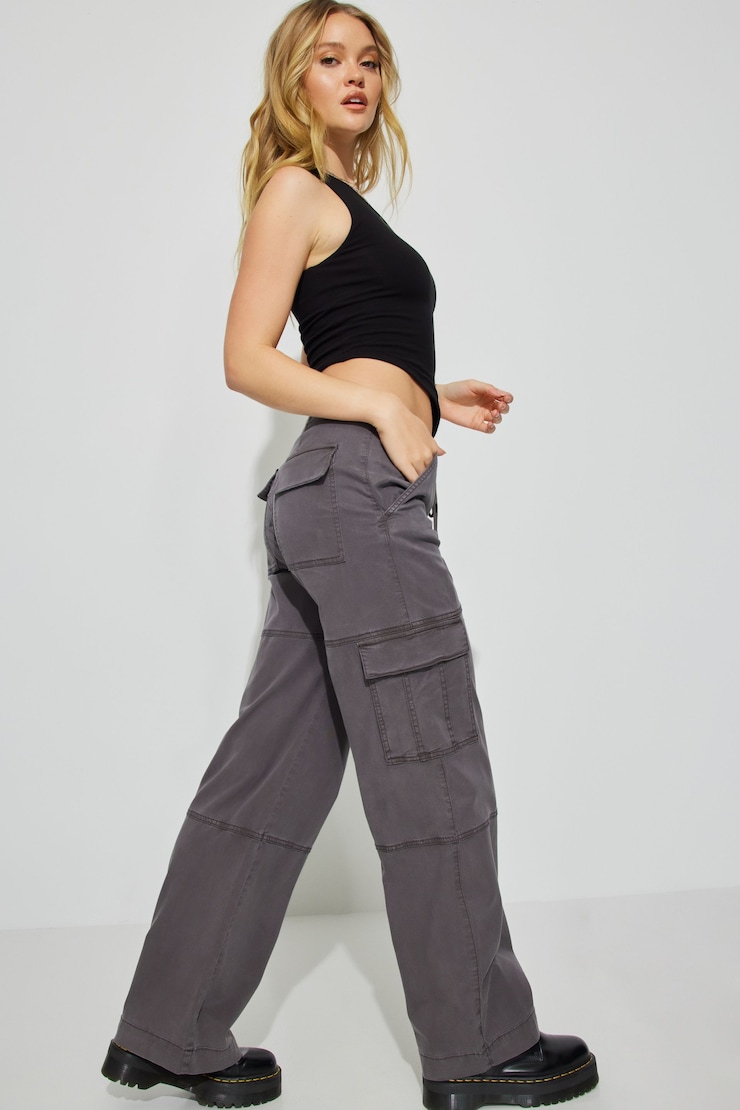 Lucy Fluid Cargo Pant, Forged Iron Grey, large