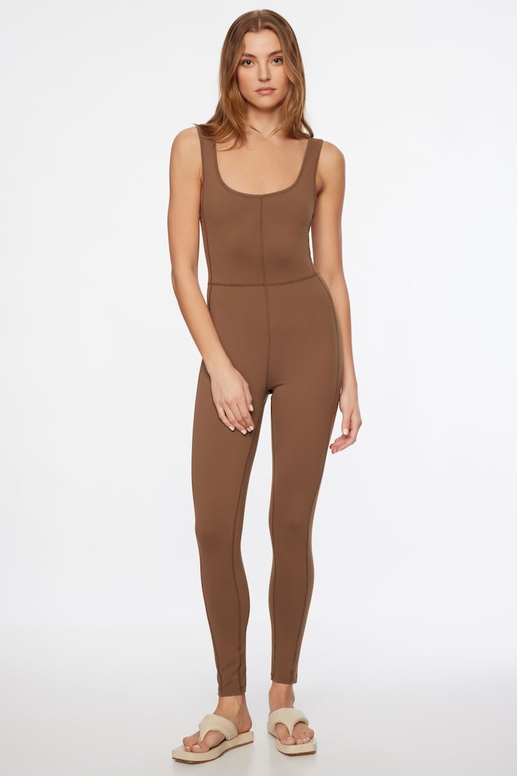 Cami Active Jumpsuit Iced Mocha Brown large