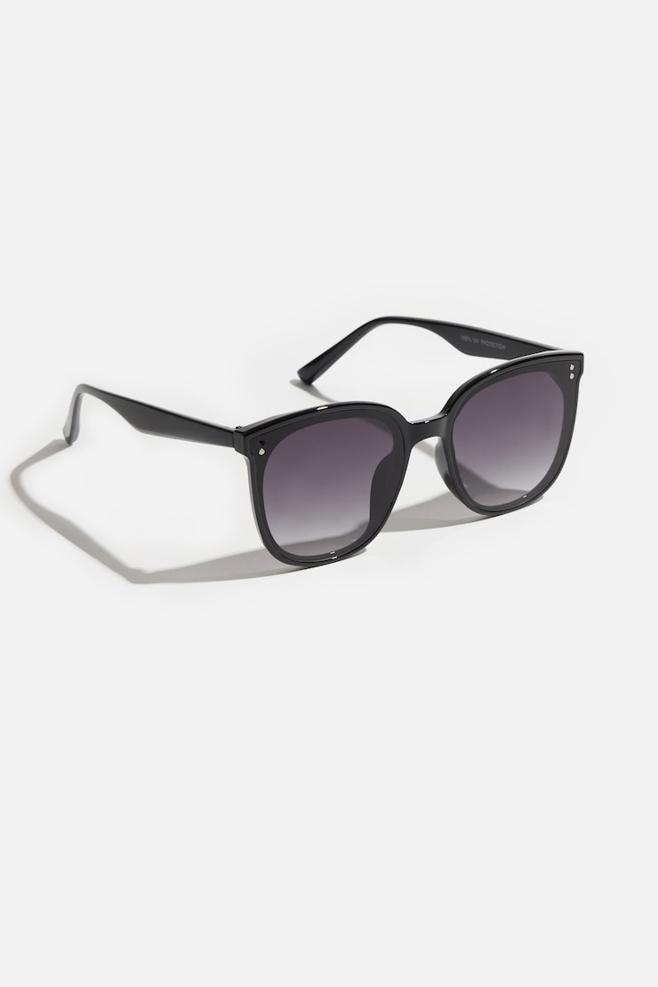 Flat Wayfarer Sunglasses Jet Black large