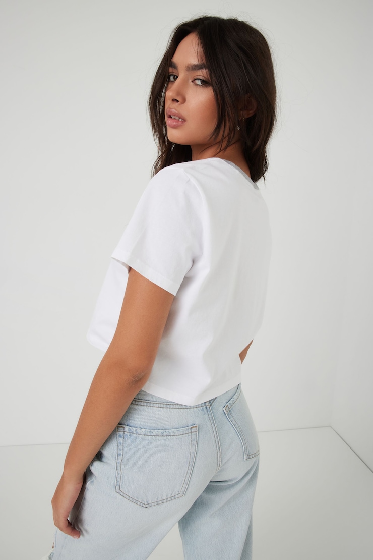LEVI'S Cropped Jordie T-Shirt, Starstruck Heather, large