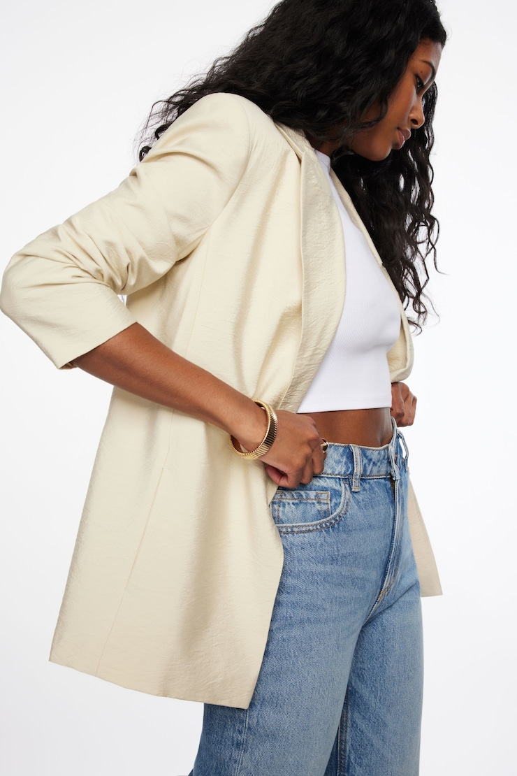 Athena Relaxed Open Blazer Rainy Day Beige large