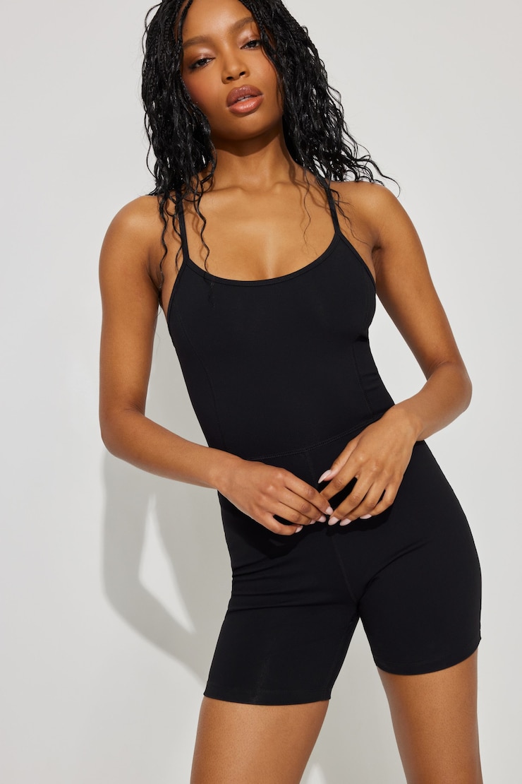 Maia Active Romper, Jet Black, large