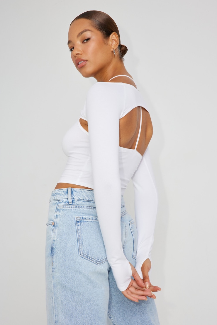 T-Back Cami Shrug Set, Bright White, large