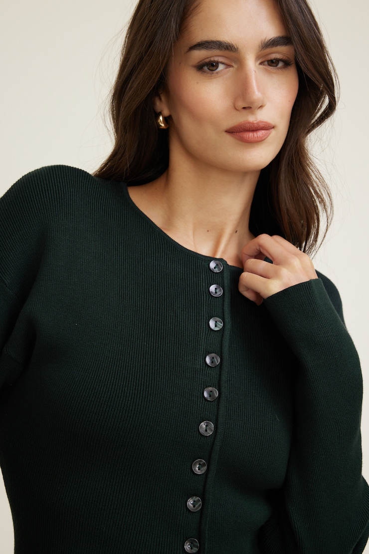 Fitted Drop Shoulder Cardigan