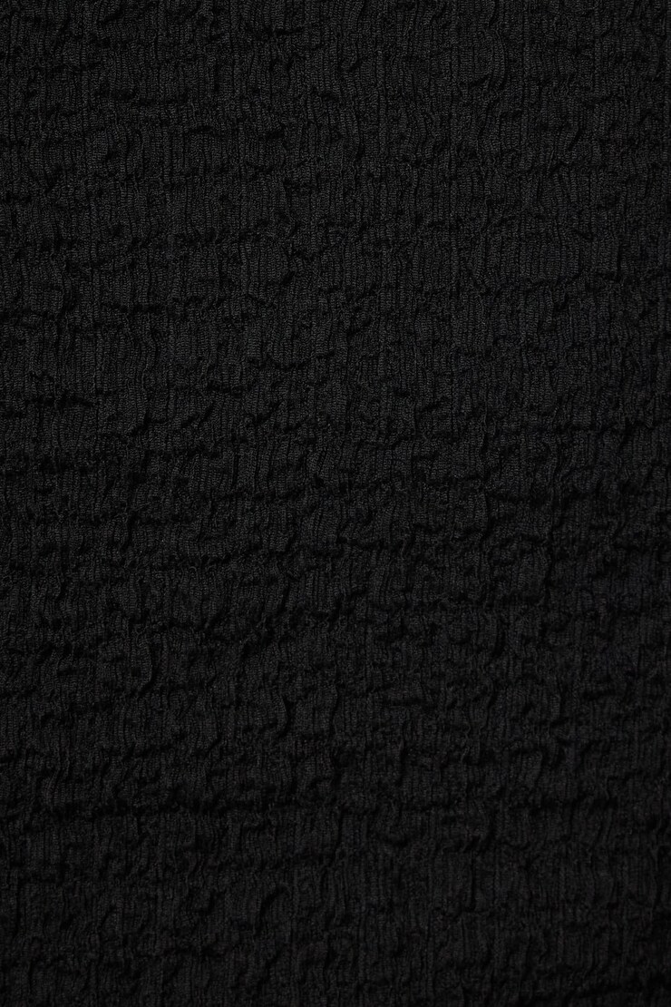 Off Shoulder Popcorn Textured Top Jet Black large