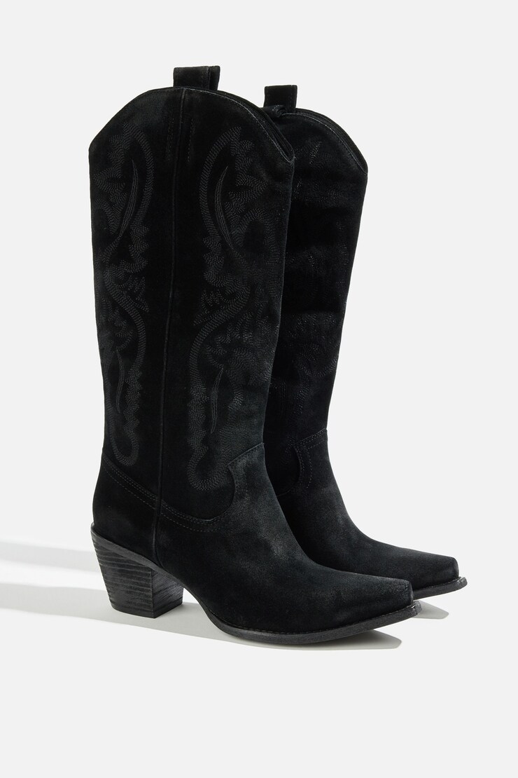 JEFFREY CAMPBELL | Rancher Cowboy Boots Black Suede large