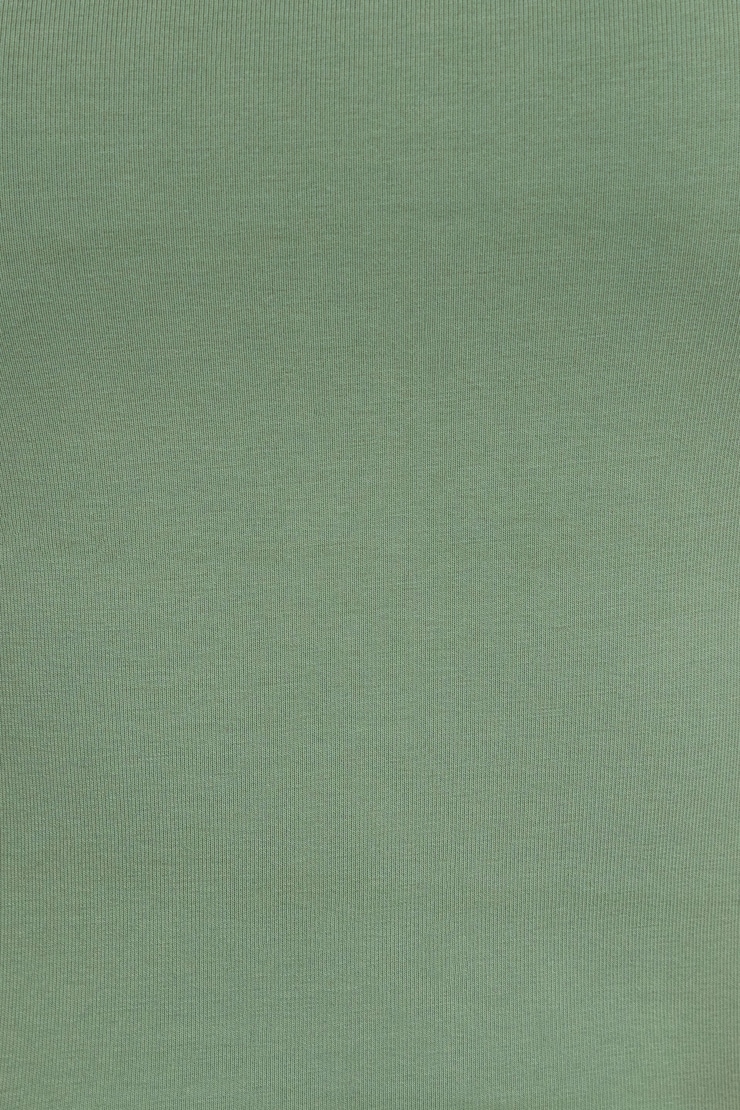 Portia Square Neckline T Shirt, Soft Khaki Green, large