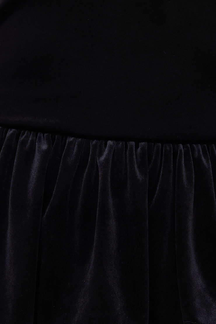 Peplum Velvet Tube Top Jet Black large