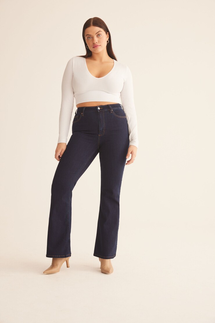 Hailey Flared Jeans Night Tide - Indigo Dark Blue large