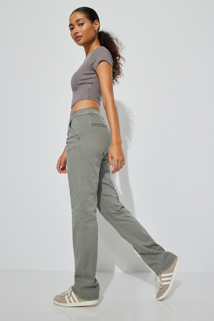 Low Rise Straight Leg Pant, Sage Green, large