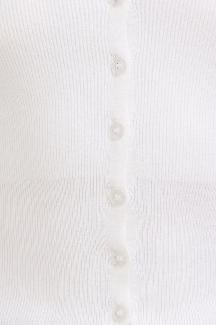 Sara Ribbed Cinch Hem Cardigan Snow White large