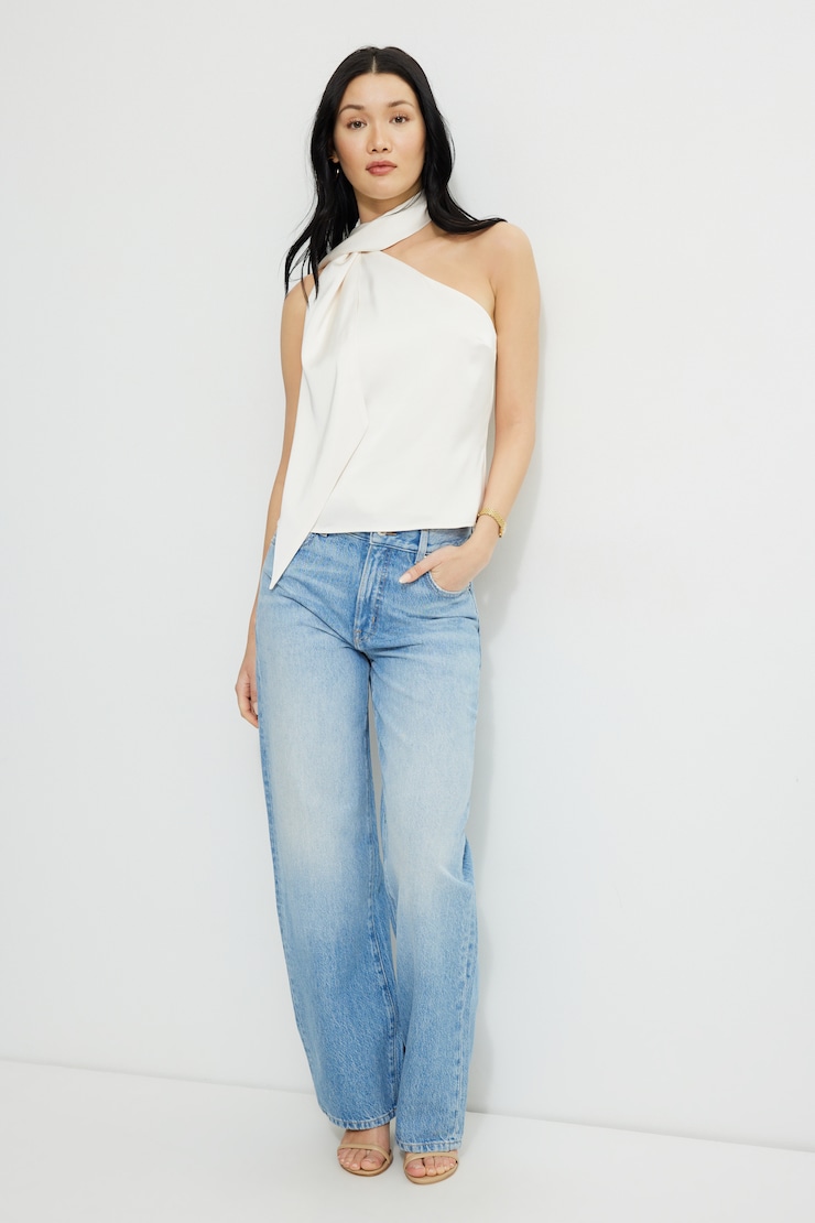 Neck Scarf Satin Top