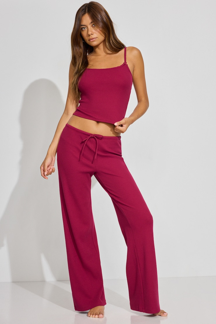 Waffle Pants Burgundy | Garage